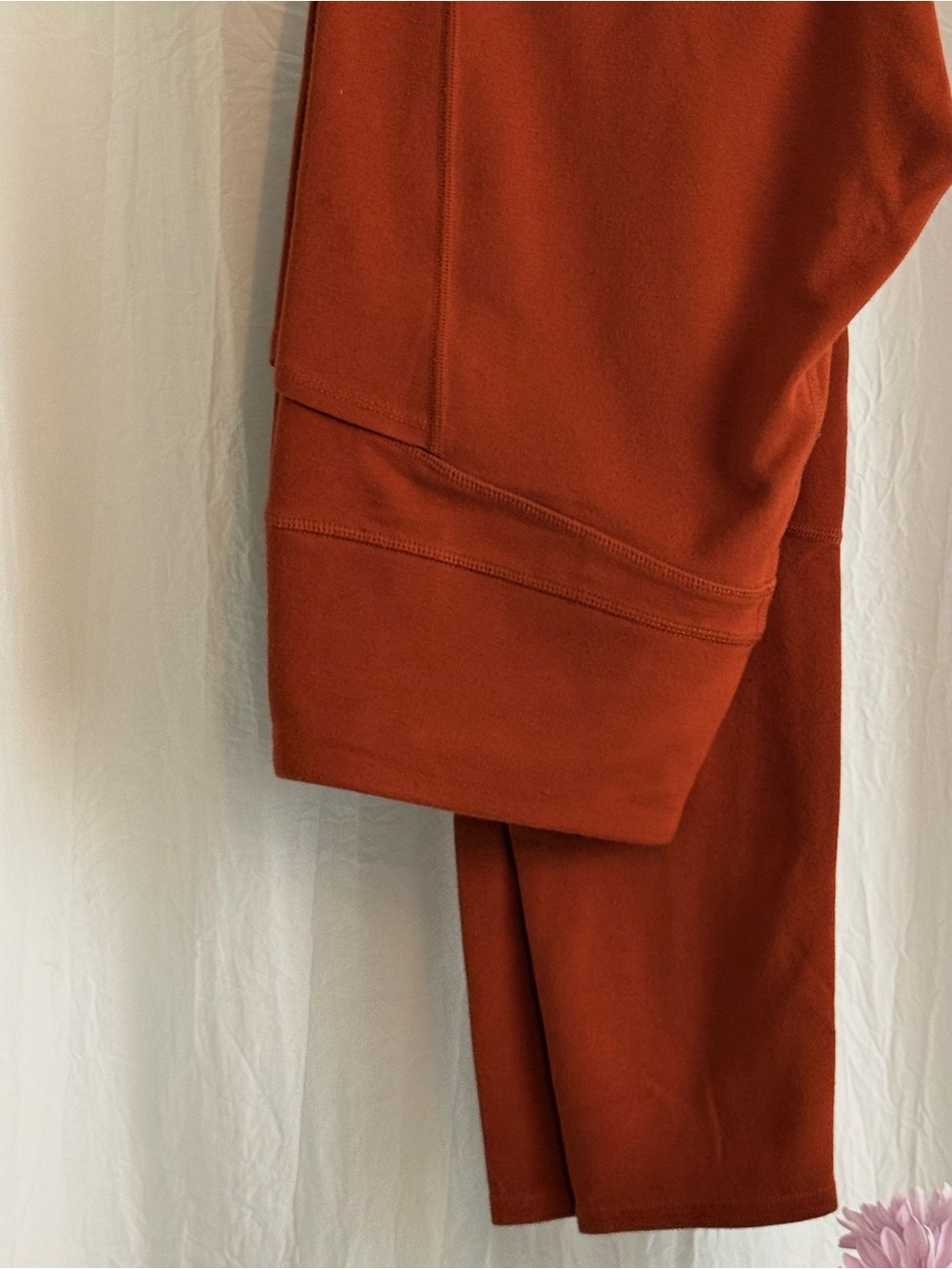 Soft Surroundings S Orange Rust Pull On Leggings Seamed Stretch Ponte Pants